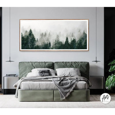Art mural montagne, impression de forêt, art mural panoramique