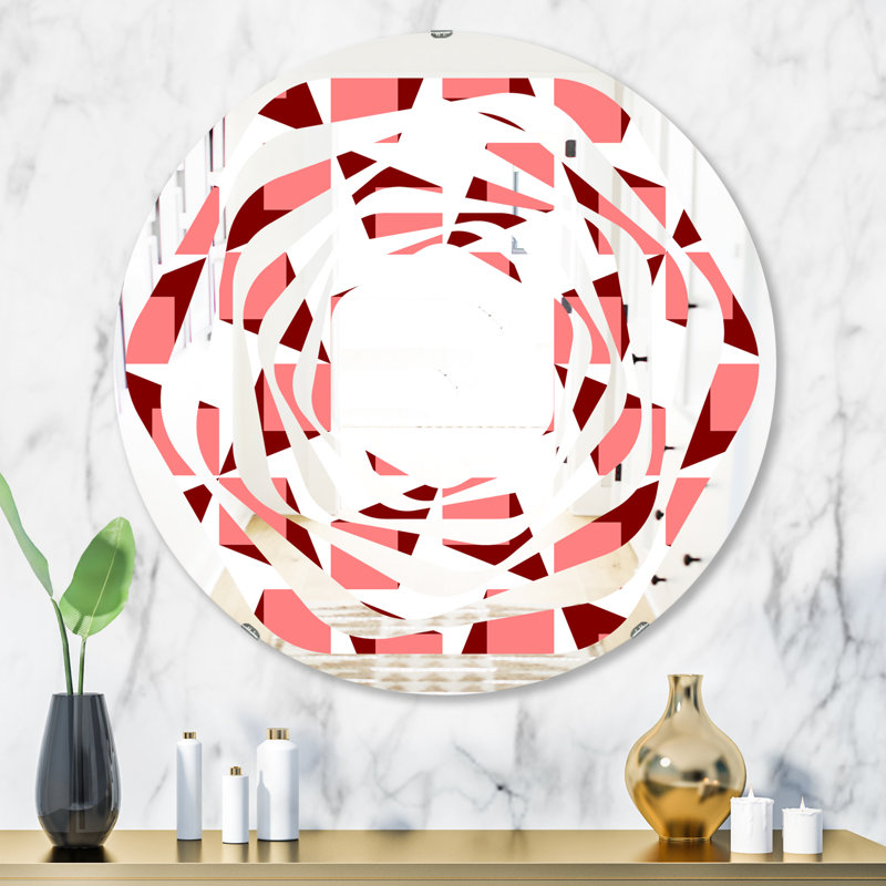 Miroir murale abstraite minimaliste de style XIII cottage Americana Whirl, H 23,6 po x l 23,6 po