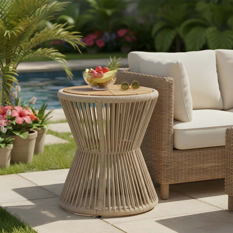 Table d'appoint d'extérieur, Beige