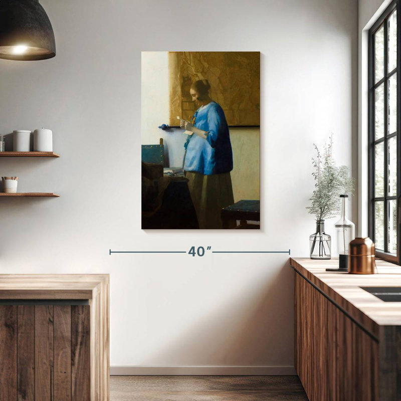 Femme Leisha lisant une lettre, H 39 po x l 26 po
