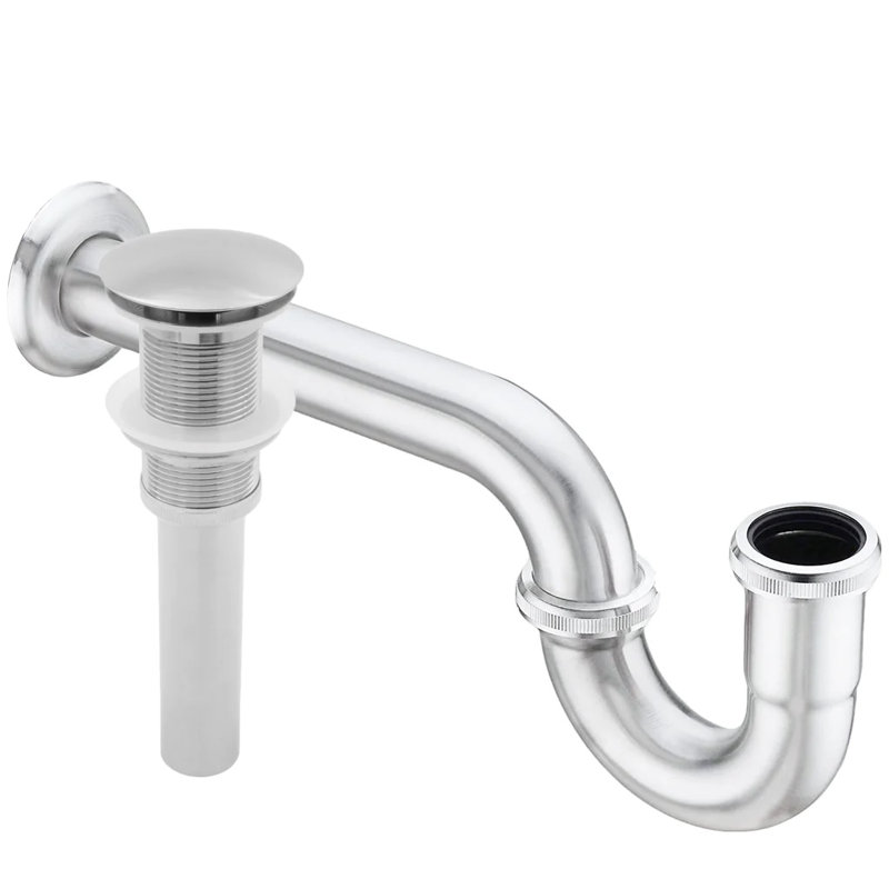Drain escamotable de lavabo de salle de bain l 2,6 po, Nickel brossé