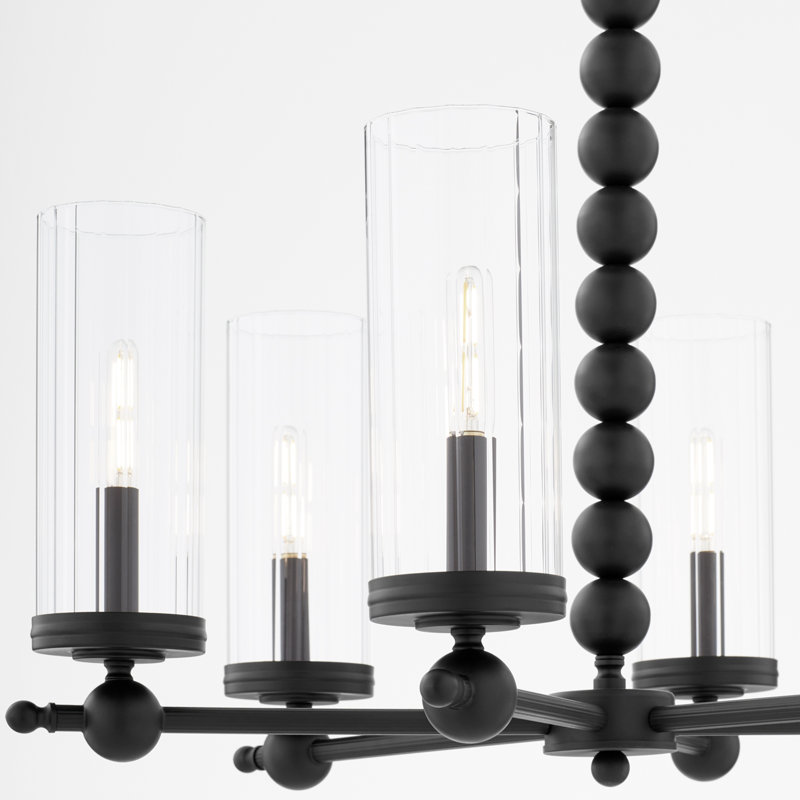 Lustre en verre 6 lumières LEE Boulevard, Matte Black