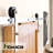 Brushed Nickel Straight Design Non-Bypass Single Track One Door Hardware Kit-36324661