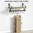 Floating Shelf Wall Shelf For Storage Rustic Wood Kitchen Spice Rack With Towel Bar And 8 Removable Hooks For Organize Cooking Utensils Or Mugs Carbonized Black