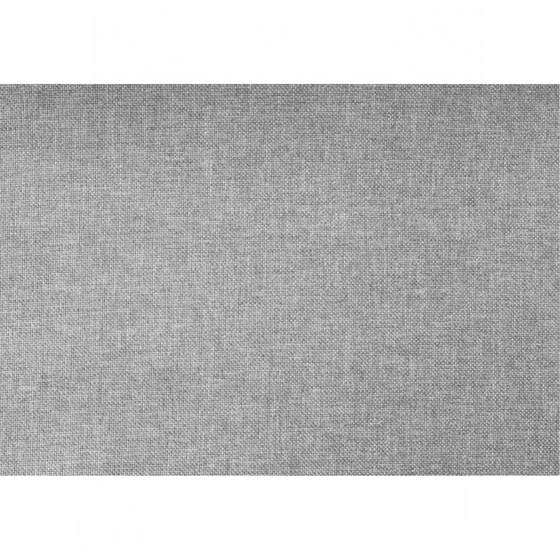 Base de lit plateforme tapissier d'aspect lin pour la chambre à coucher de style transitionnel, Lit double, Gris