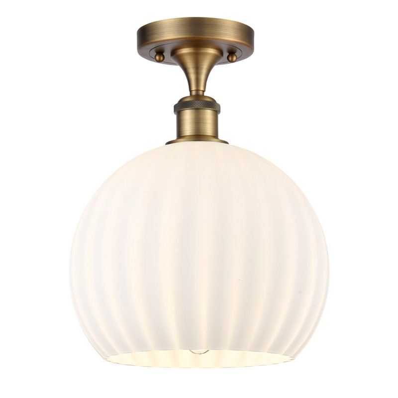Ballston - Adriao - 1 Light Semi-Flush Mount, Brushed Brass, 13" H x 10" W x 10" D