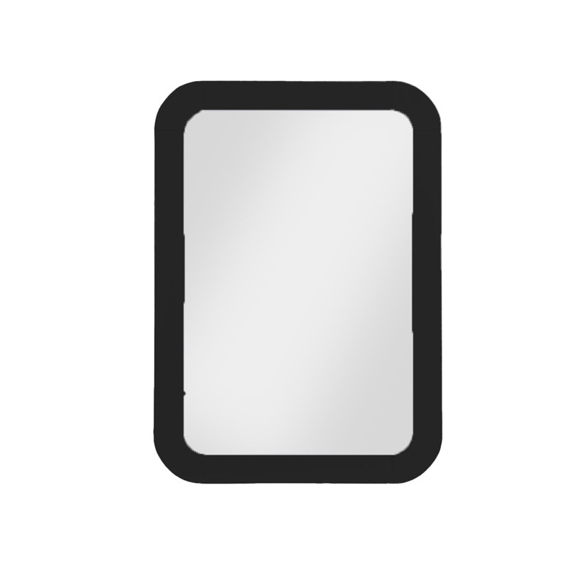 Keron Solid Wood Rectangle Wall Mirror, Black