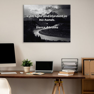 Artsy Quote "I am light and stardust in his hands." By Sierra Abrams Gallery Wrapped Canvas