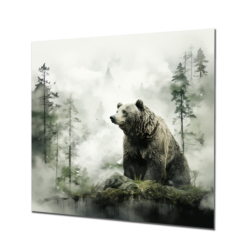 «Wandering Grizzly Bear Wilderness II», art mural en métal 2, H 36 po x l 36 po x P 1,5 po