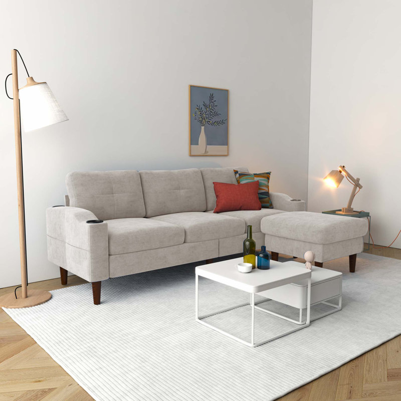 Convertible Combination Sofa Sofa L-Shaped Sofa, Beige