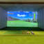 Haut de gamme, écran de projection 17,4 x 9,5 pi (530 x 290 cm), simulateur de balle de golf blanc de qualité supérieure, format de bienvenue personnalisé, grand écran de projection pour l'exercice de golf 15941