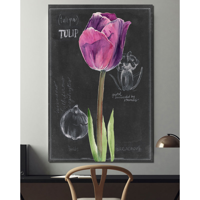 «Chalkboard Flower IV», reproduction, H 27 po x l 18 po x 1,5 po, Toile tendue