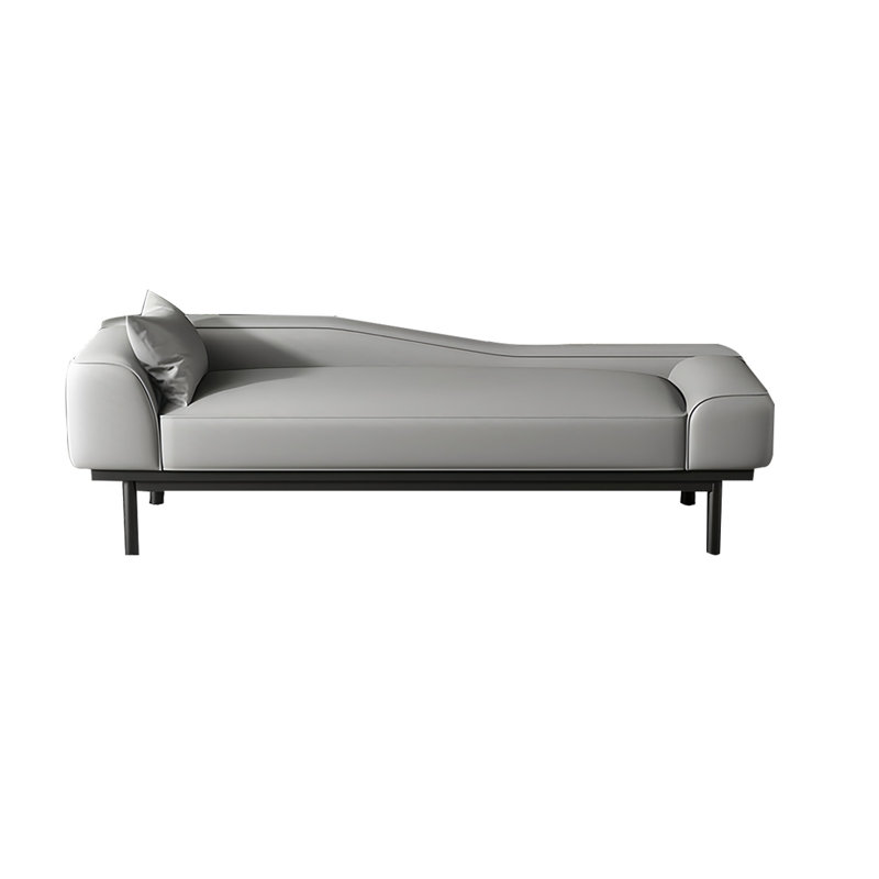 Leather Match Upholstered Bench, 21.65" H x 70.86" W x 21.65" D, Gray