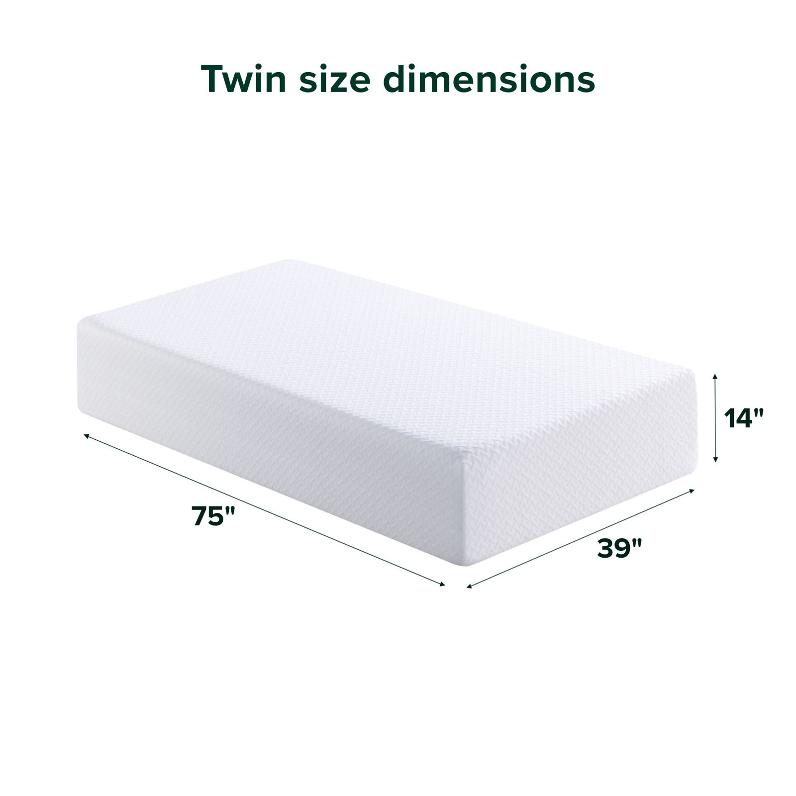 Sleep by Wayfair™ 6"/8"/10"/12" Firm Gel Memory Foam Mattress , Twin, 14"