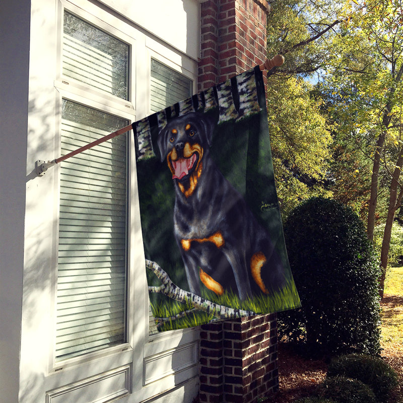 Drapeau de jardin 2 côtés rottweiler companion companion companion, H 28 po x l 40 po