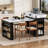 Kitchen Island with Drawers, Power Outlet, Wheels and Hooks-1948540417