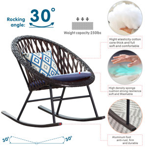 Bayou Breeze Baum Steel Outdoor Rocker Chair & Reviews | Wayfair