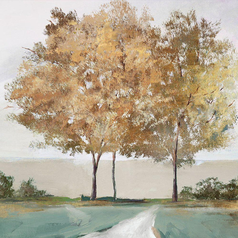 Art sur toile tendue Red Barrel Studio® Isabelle Z, Golden Forest Shimmer, H 28 po x l 28 po