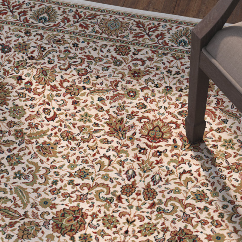 Tapis oriental ivoire / vert Shelburne, Rectangle 10 pi x 12 pi 7 po