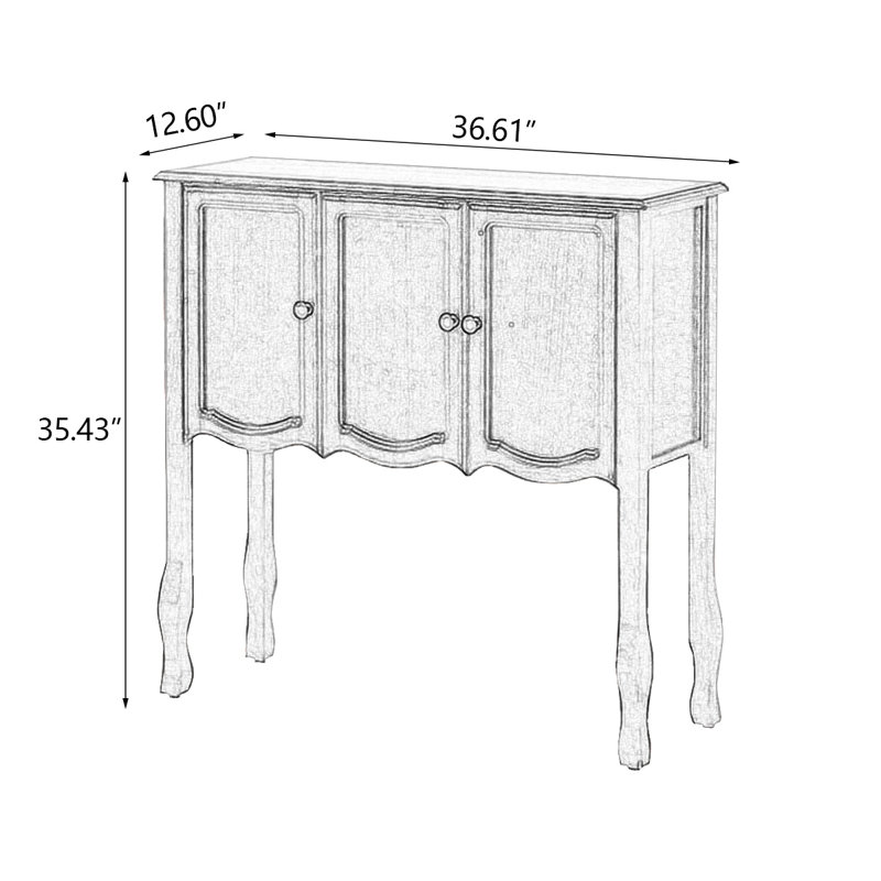 Console rectangulaire en bois massif noyer foncé, H 35,43 po x l 36,61 po x P 12,6 po