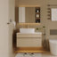 Petit meuble-lavabo flottant simple 31,5 pouces avec lavabo-1214535233