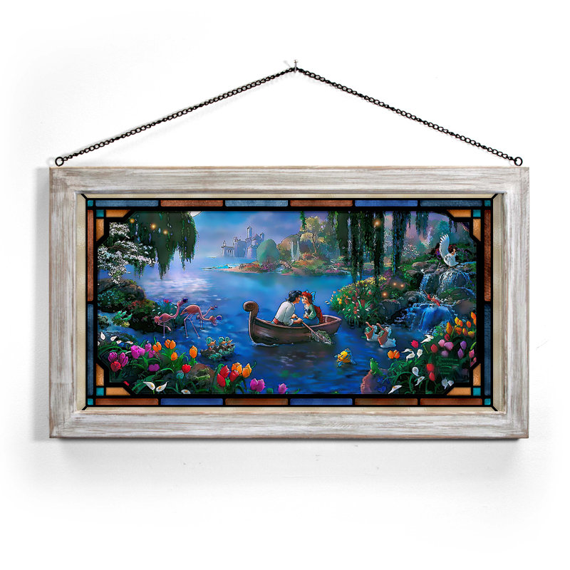 SGA LA PETITE MERMAID II 13X23: savoirs traditionnels; Vitrail teinté blanc encadré