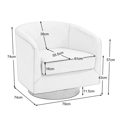 Bennett 79Cm Wide Swivel Barrel Chair