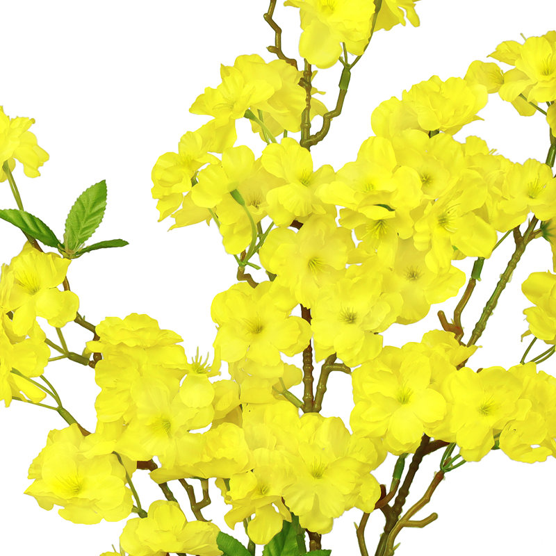 Tige de fleur de cerisier artificielle Coso, Jaune
