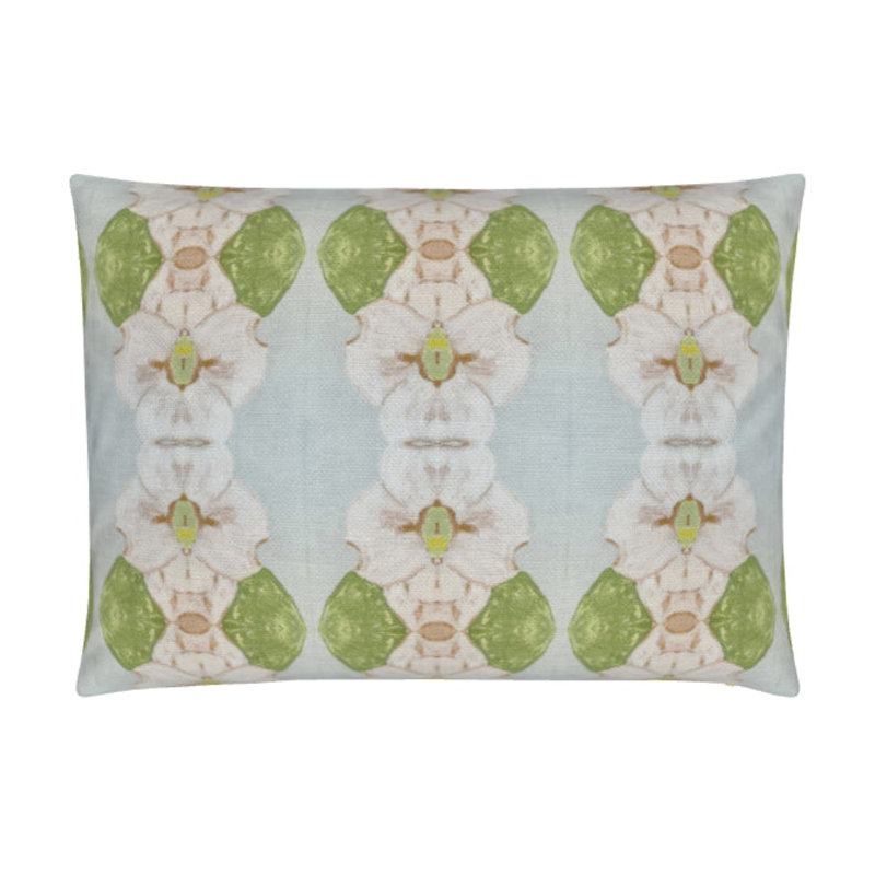 Flowering Dogwoods Lumbar Pillow Cover & Insert, Light Blue Floral