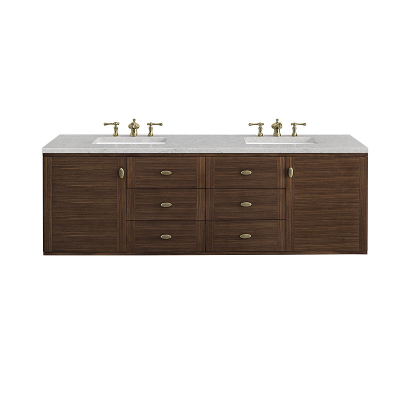 Amberly 72'' W Double Vanity, Eternal Jasmine Pearl, 8" Widespread