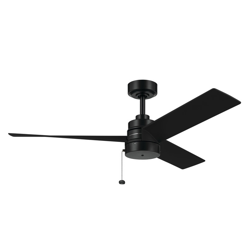 52 Inch Spyn Lite Fan in Black with Black Blades, Black, Black