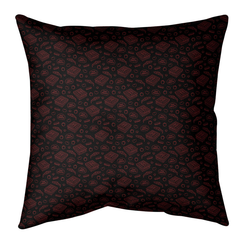 Coussin Katelyn Elizabeth, Polyester/ Bourre en polyester, H 18 po x l 18 po, Noir/rouge