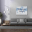 «World Map White and Blue v2» par Sue Schlabach, estampe numérique sur toile-1305600170