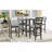 5-Piece Wooden Counter Height Dining Set With Padded Chairs And Storage Shelving (Gray)-732426301