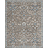 Wren Hand Tufted Wool Floral/Oriental Area Rug in Timber/Beige/Blue
