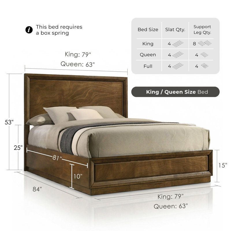 Hardeman Wood Panel Bed, Queen