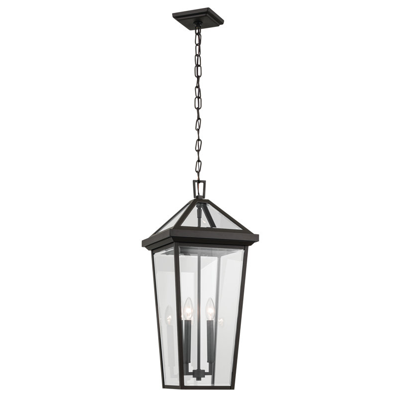 Luminaire suspendu d'extérieur H 29,75 po Kiyono, Bronze vieilli