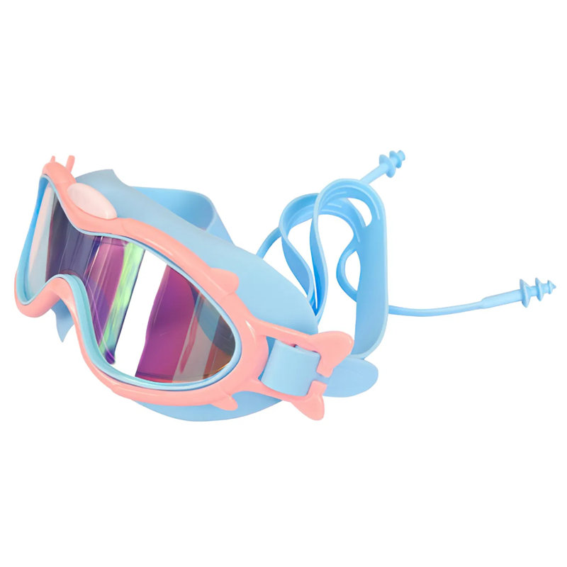 Lunettes anti-buée pour enfants UV - 3 à 16 ans, étanches, sangle en silicone confortable, Bleu / Rose