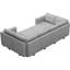 Canapé-lit modulaire en mélange de polyester avec repose-pieds avec rangement 116,6 po Soneson Ivery-1988972573