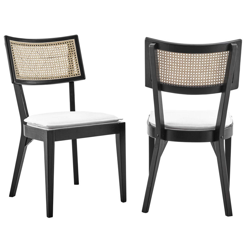 Ensemble de 2 chaises de salle à manger en bois Modway Caledonia, Blanc