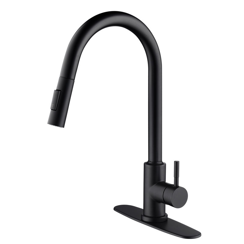 Matte Black Stainless Steel Touch Kitchen Faucet With Pull-Down , 360-Degree Rotatable Spray Head For Sink Thorough Hygiene, , Corrosion And Rust , Single Handle Water Temperature Flow Regulating