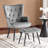 Tufted Wingback Chair and Ottoman-390166506