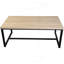 Table basse moderne Bali Coastal avec plateau en bois naturel et pieds en métal noir