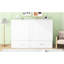 Lit blanc pour grand lit avec tiroir de rangement et tablette de taille d'installation, chevet pratique