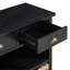 Console vintage en bois avec console et 3 paniers en jacinthe d'eau-109212255