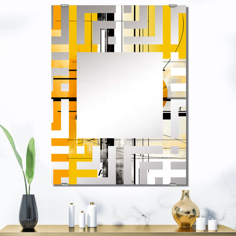Miroir mural Posell - Abstract Collages MIR131676, 40 po x 30 po