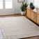 Rectangle Richt Chevron Polyester/Wool Area Rug in Ivory