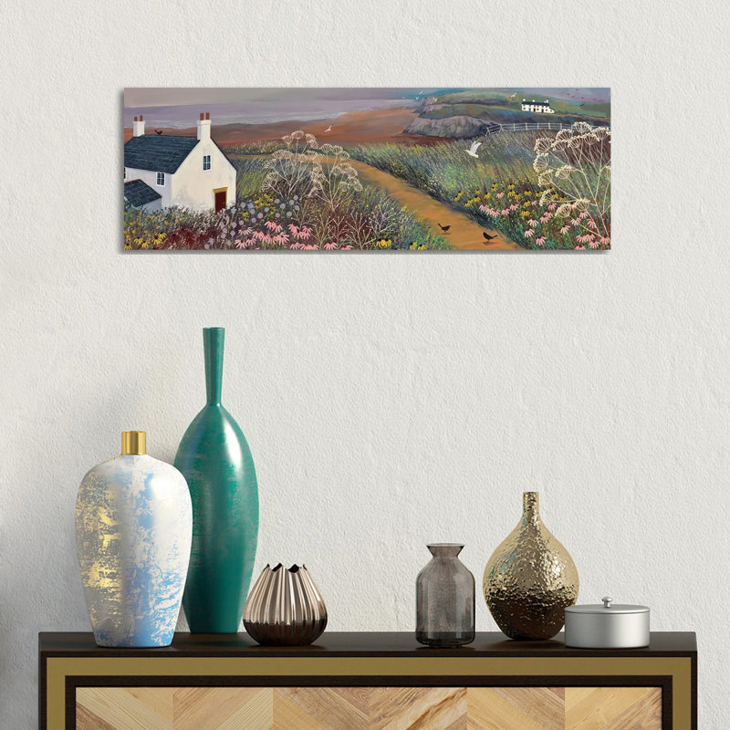 «Sea Mist» par Jo Grundy - reproduction d'art panoramique, H 12 po x l 36 po x 1,5 po, Toile tendue
