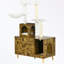 Cat Tree with Litter Box Enclosure, Hammock and Scratching Posts Pad