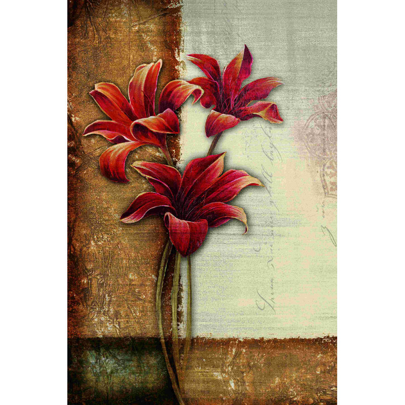 Fleur transitionnelle 2 - peinture sur toile tendue, H 12 po x l 8 po